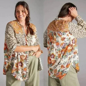 Anthropologie Pilcro Relaxed Tunic Button Down Size Medium NWOT $98